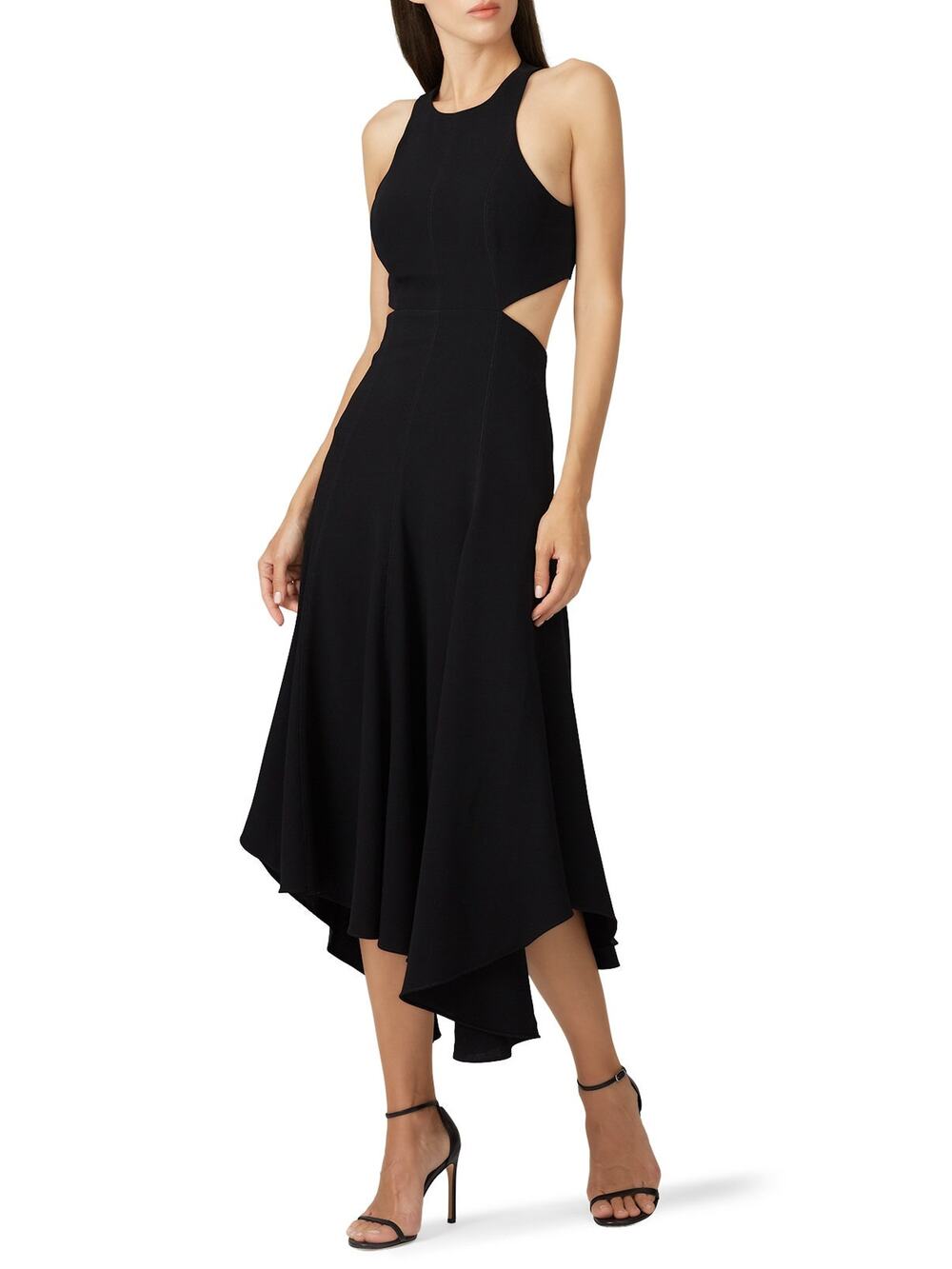 Cinq a Sept Black Cutout Midi Dress